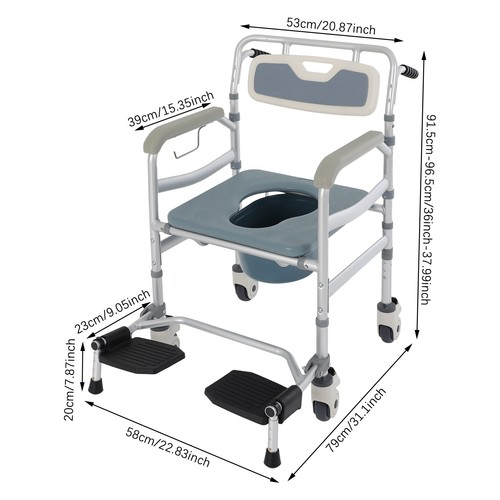 Bedside commode chair rolling - commode,